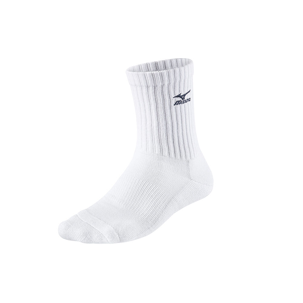 Panske Volejbalove Ponozky Mizuno VB Medium Biele/Námornícka Modrá Vypredaj XOGM04768